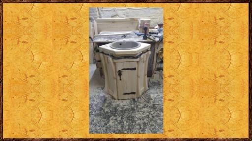 Мойка под старину из массива Угловой