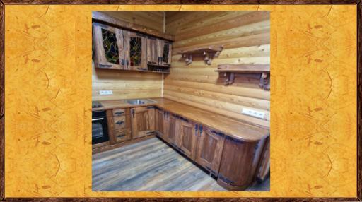 Кухня под старину из массива Витражная