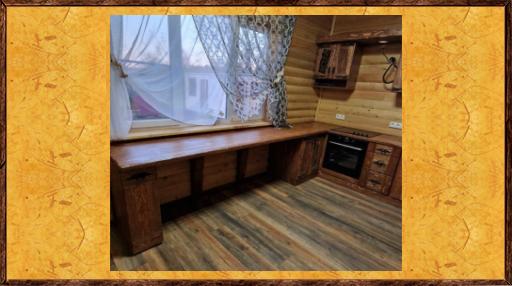 Кухня под старину из массива Витражная