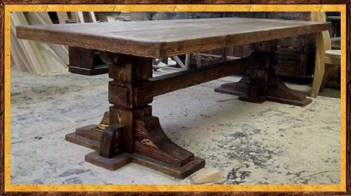 Стол под старину из массива Амбарный