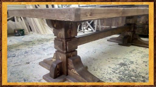 Стол под старину из массива Амбарный