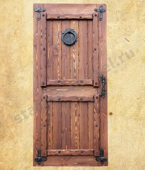 Дверь под старину Монарх из массива сосны, фото 1